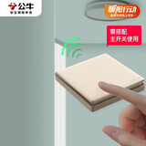 公牛（BULL）无线遥控一位开关随意贴 免布线开关 遥控智能家用开关Q134金色