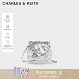 CHARLES&KEITH迷你菱格流浪包单肩斜挎双肩包包女包生日新年礼物CK2-60782390 【S号】Silver银色 S