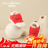 托姆贝克婴儿学步鞋秋冬加绒款女童软底防滑棉鞋男宝宝冬季鞋 红色加绒15