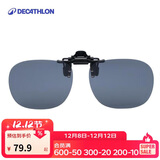 迪卡侬墨镜夹片男偏光太阳近视眼镜夹片复古叠加偏光镜黑色-4248467