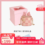 toutou女2025线条小狗圆盒蝴蝶结链条单肩斜挎包生日礼物圣诞节送女友