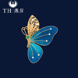 唐后正版仲夏蝶梦胸针高端女时尚蝴蝶别针非遗绒花珍珠胸花生日送女友