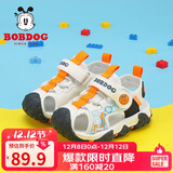 巴布豆（BOBDOG）童鞋包头儿童凉鞋夏季男宝宝学步鞋 105332053 米白/藏青蓝21