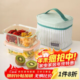 乐扣乐扣（LOCK&LOCK）耐热玻璃保鲜盒微波炉饭盒上班学生便当盒分隔餐盒配便当包两件套