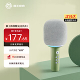 猫王收音机猫王灵感棒棒糖麦克风音响唱歌小话筒一体K歌家用KTV直播唱歌直播录音蓝牙音箱 抹茶绿 新年礼物