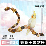宠大条鹦鹉玩具磨牙棒站杆玄凤小太阳虎皮鹦鹉啃咬磨嘴站杆鹦鹉站架配件 【50cm】鹦鹉干果玩具攀爬站架
