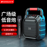 山水（SANSUI）音响功放一体机无线蓝牙广场舞音箱手提便携式家用户外K歌礼物低音炮E5pro 单麦