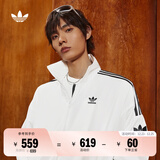 adidas情侣款复古风梭织立领夹克外套男女秋季阿迪达斯官方三叶草 亮白   XL