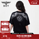 BOY LONDON【暗黑罗盘】夏情侣款短袖权杖印花炸街潮牌T恤N01906 黑印银N01906 经典升级款 L