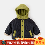 嘟嘟家儿童棉服冬装宝宝加厚棉衣男童冬季棉袄女童冬天上衣保暖潮 黑色