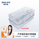 赛利普（SAILiPU）户外排插防水盒 室外插线板防溅保护盖 电动车充电电源插座插排防雨罩加大防尘盖 白色透明