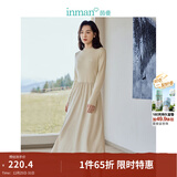 茵曼（INMAN）2025秋冬女装新款灯芯绒连衣裙新品长袖休闲针织礼服中长裙子 淡香杏-18348357H1 M