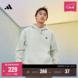 adidas情侣加绒加厚宽松连帽长袖套头卫衣男女秋冬阿迪达斯轻运动 浅绿   S