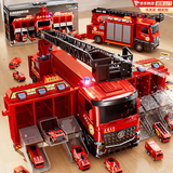 贝初众儿童玩具男孩1-3-6岁男童2-4-5岁益智合金消防车玩具小孩生日礼物 山姆同款消防车【6合金消防车+早教+灯光音效】礼盒 两三四五岁小朋友小学生变形喷水元旦新年圣诞节礼物