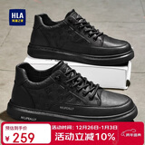 海澜之家HLA男鞋小白鞋男士秋冬舒适轻便板鞋男运动休闲鞋男 E115 黑色 43