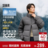 森马（Semir）轻松羽绒丨羽绒服男冬季三防外套90绒厚款立领面包服109724113102