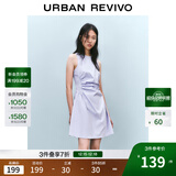 UR2025春季新款女摩登气质褶皱收腰显瘦无袖连衣裙UYY750030 淡紫 S