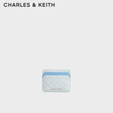 CHARLES&KEITH女士绗缝菱格迷你卡包钱包生日礼物新年礼物送女友CK6-50680926 Sea Salt Blue海盐蓝 6个