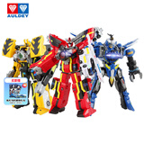 奥迪双钻（AULDEY）巨神战击队3动漫英雄机器人豪华版3只装超救创击王男孩玩具