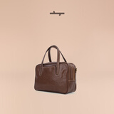 食草堂[明星同款]女包方糖保龄球植鞣牛皮手提单肩斜挎包轻奢情人节礼物 小号深啡【上班通勤】