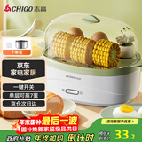 志高（CHIGO）煮蛋器 家用蒸蛋器电蒸锅 早餐煮蛋机 防干烧蒸蛋神器 可煮8个蛋【配蒸碗+量杯】ZDQ208 绿