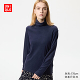 优衣库女装HEATTECH摇粒绒两翻领套头衫/长袖25秋冬新款479608 69 藏青色 XL /165/92A