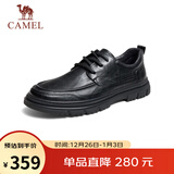 骆驼（CAMEL）通勤英伦复古牛皮商务正装休闲皮鞋男 G13A155022 黑色 43 