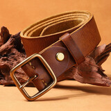 卡帝乐鳄鱼男士皮带针扣商务裤带复古头层牛皮腰带送男友新年礼物