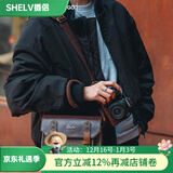 摄侣富士xt50xs20相机包索尼zve10a7c2尼康z30zf微单佳能R50r6单肩斜跨包徕卡dlux8复古摄影包收纳配件 咖色皮盖头咖色复古包-小号（送进口空气垫肩）