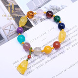 欧采妮（OUCERNY）蜜蜡手串琥珀随形鸡油黄小脚丫挂件配血珀金珀老蜜南红多宝手链