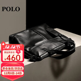 POLO公文包男士公事手提包头层牛皮商务14英寸电脑包生日礼物送男友