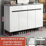 第一森林鞋柜门口一体柜进门玄关柜家用收纳鞋柜 【四门两抽】暖白色140*34*100cm