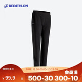 迪卡侬运动裤长裤女速干收口小脚显瘦直筒裤子ten薄款_黑色M-2662452