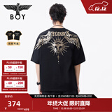 BOY LONDON【暗黑罗盘】夏情侣款短袖权杖印花炸街潮牌T恤N01906 黑印金N01906 经典升级款 L