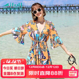 宜肤比基尼泳衣女三件套韩国温泉分体平角保守遮肚性感显瘦游泳装