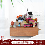 Wooderful Life森活木趣木质城堡火车音乐盒八音盒送朋友女友同学音乐盒生日礼物 秋季火车