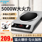 半球（PESKOE）电磁炉凹面5000W大功率商用智能猛火爆炒菜锅家用全套一体节能电池炉灶 【重磅升级双风机】5000W+炒锅套餐