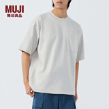 MUJI MUJI  男式凉感双层编织宽版T恤短袖打底衫男装夏季AB07CC4S 浅灰色 XL 180/104A