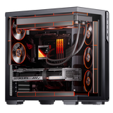 爱国者（aigo）星璨 霄 黑色 游戏电脑台式主机箱 ATX主板/支持360水冷夹汉堡/左右分仓海景房/5090显卡