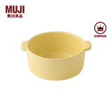 MUJI 炻瓷 双耳烤碗 微波炉烤箱用烤盘餐具 空气炸锅用 家用 浅黄色 11.5cm