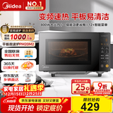 美的（Midea）家用变频微波炉平板式易清洁 800W微波速热 一键智能菜单 钻石背板 微晶面板加热20L（PM20M2）