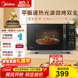 美的（Midea）微波炉烤箱一体机 小型家用20升微波炉  光波加热 钻石背板（M1-L201B）