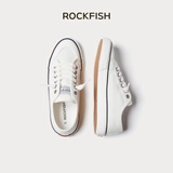 Rockfish帆布鞋女一脚蹬懒人女鞋2025新款秋季防泼水秋款板鞋单鞋 米白色（懒人款） 37