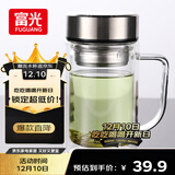富光双层玻璃杯支持团购定制泡茶杯办公杯带把 大容量男女水杯子580ML