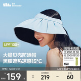 蕉下（beneunder）遮阳帽子黑胶贝壳防晒帽女防紫外线大檐太阳帽空顶帽BM532蓝