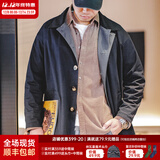 马登工装撞色巴尔玛肯风衣男美式休闲宽松中长款男士大衣全天候外套秋 藏青色 【潮流上衣/高级感痞帅】 XL