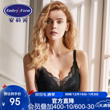 安莉芳列维斯蕾丝立体薄杯V型不空杯无钢圈聚拢文胸 黑色BLK 75A 