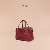 食草堂【元旦礼物】女包方糖保龄球头层植鞣牛皮手提斜挎小方包轻奢礼物 小号红色【赵昭仪同款】
