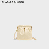 CHARLES&KEITH迷你菱格流浪包单肩斜挎双肩包包女包生日新年礼物CK2-60782390 【S号】Butter Yellow奶油黄色 S