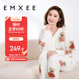 嫚熙（EMXEE）唐艺昕同款孕妇睡衣秋冬产后加厚月子服半边绒哺乳孕期家居服